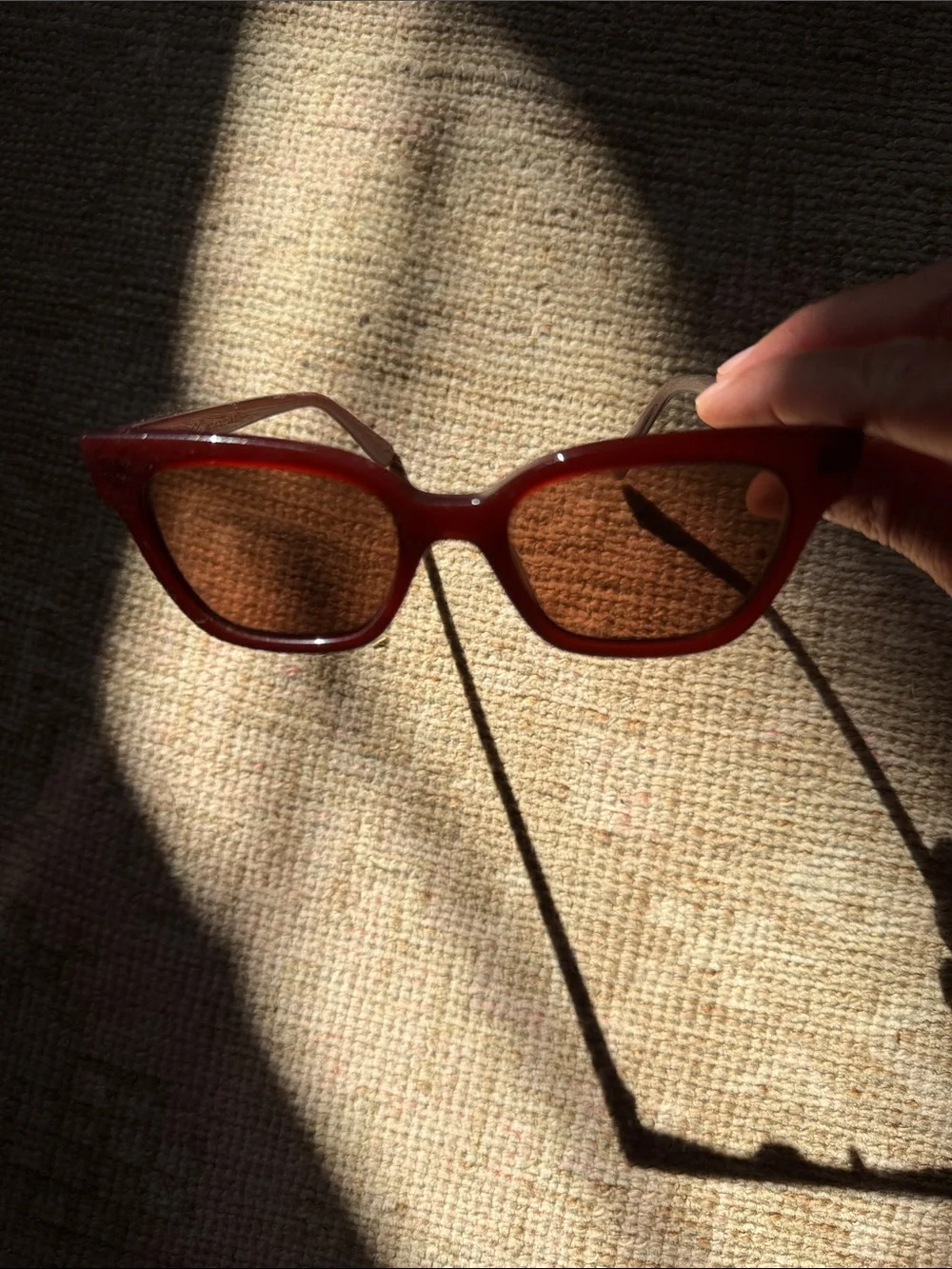 Madewell Pierport Red Frame Sunglasses with Brown Lenses